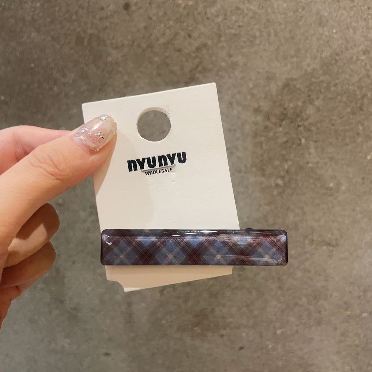 10.31韩国东大门nyunyu发饰可爱格子爱心波点鸭嘴夹