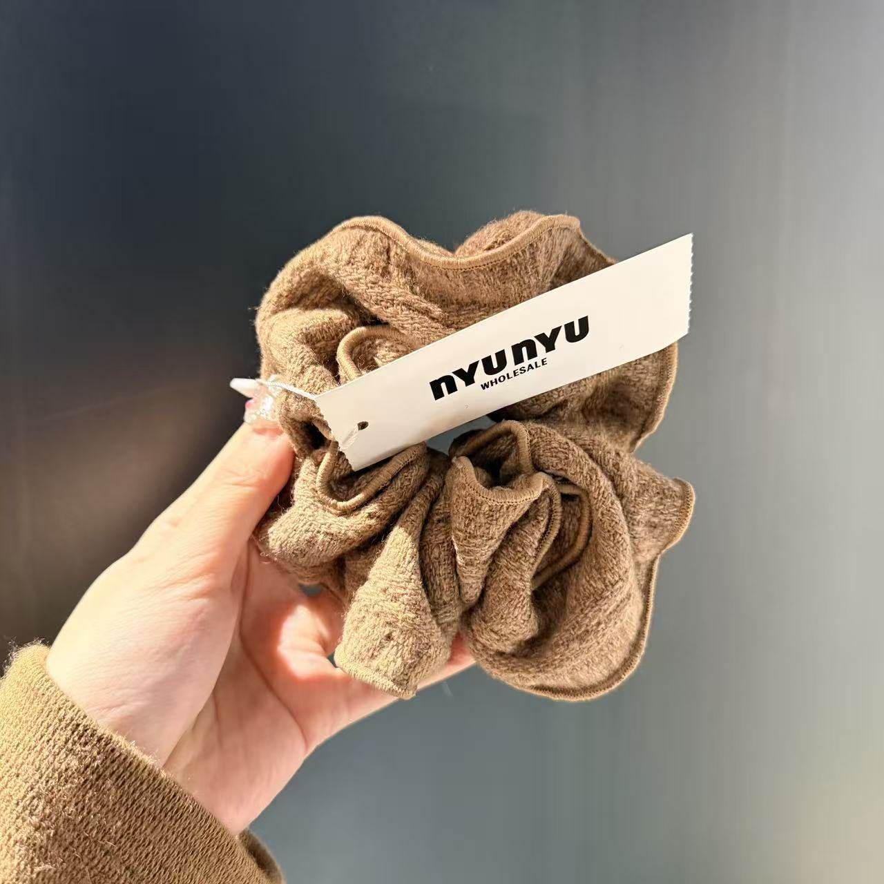 12.12韩国东大门nyunyu发饰简约毛毡针织大肠发圈