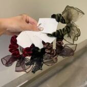 9.2韩国东大门baket发饰秋冬蝴蝶结丝绒小肠圈发绳发圈