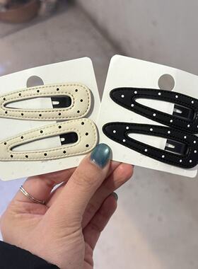 3.22韩国东大门baket发饰复古可爱波点BB夹简约刘海夹