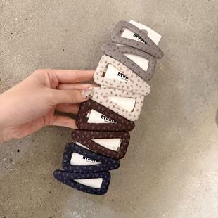 11.21韩国东大门nyunyu发饰碎花可爱布艺三角发夹BB夹