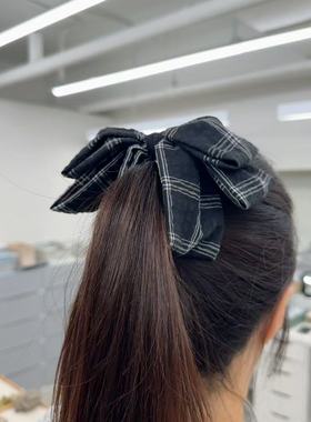 9.21韩国maylee发饰泡泡格子蝴蝶结香蕉夹