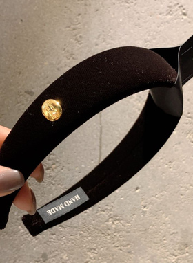 1.5韩国nyunyu发饰轻奢金标丝绒发箍高颅顶高级感百搭发卡头箍