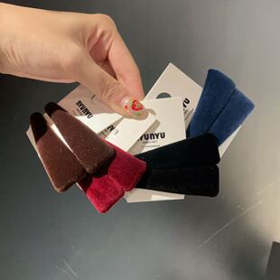 10.3韩国nyunyu发饰绒面三角发夹简约掰掰夹