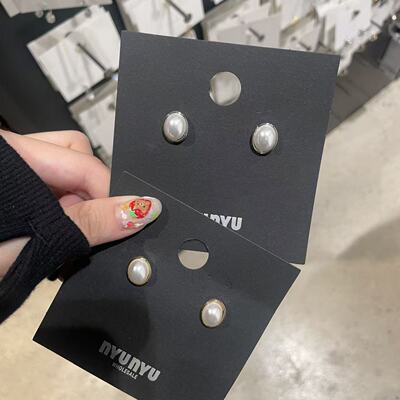 9.19韩国nyunyu饰品 简约复古珍珠耳钉