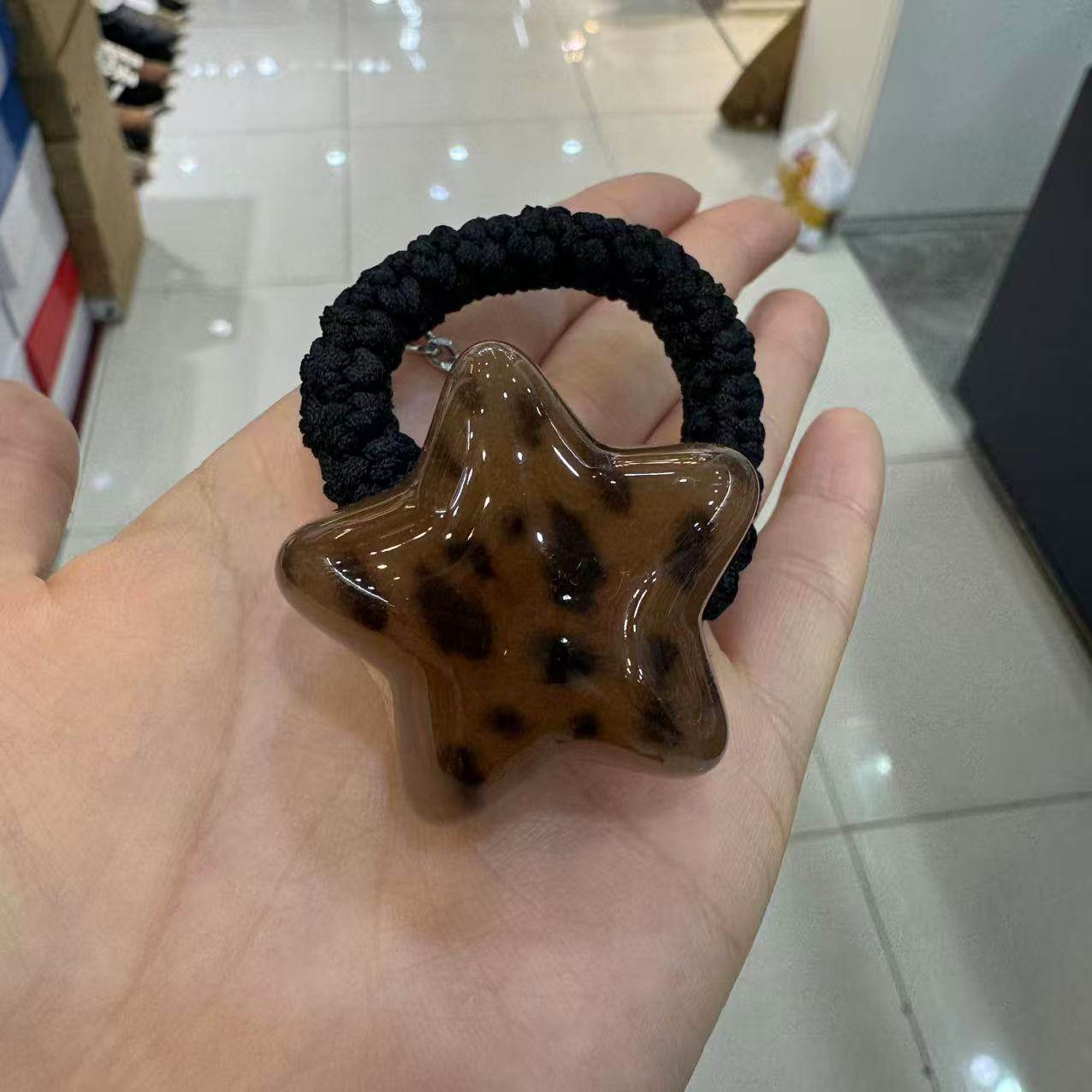 10.9韩国az豹纹五角星树脂发绳发圈