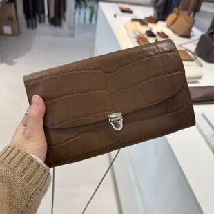 12.4韩国东大门bucksleather牛皮链条多层信封包斜挂单肩