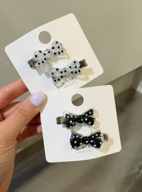 5.27韩国东大门baket发夹波点小熊蝴蝶结发夹边夹