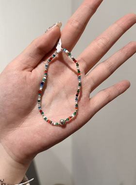 11.28韩国东大门nyunyu琉璃质感彩色珠子银手链vase