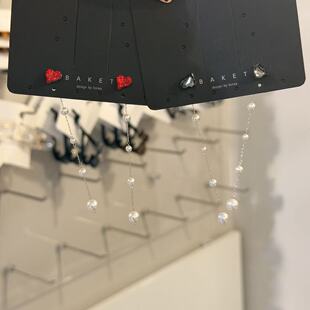 1.17韩国东大门baket耳饰爱心水钻流苏耳钉