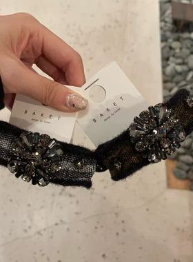 10.28韩国东大门baket发饰秋冬布闪钻扣夹马尾夹高级质感