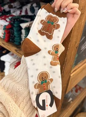 12.5东大门韩国nyunyu姜饼人圣诞袜子