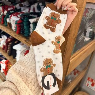 12.5东大门韩国nyunyu姜饼人圣诞袜子