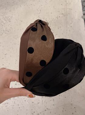 9.30韩国东大门baket发饰秋冬波点打结宽边发箍