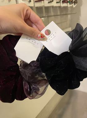 韩国baket发饰简约气质款满天星丝绒大肠发圈高级感马尾扎头绳