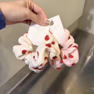 12.16韩国东大门baket发饰可爱草莓牛奶绒小肠发圈发绳