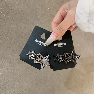 7.18韩国东大门nyunyu镂空星星复古甜酷鸭嘴夹