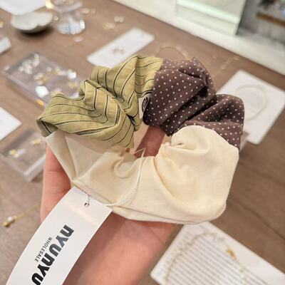 2.27韩国东大门nyunyu发饰森系星星波点格子大肠发圈