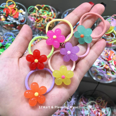 韩国bebeprince儿童发圈果冻色可爱花朵小皮筋甜美不伤发扎头绳