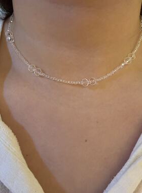 3.17韩国东大门baket饰品新款彩色透明切割串珠项链