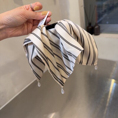 9.7韩国baket发饰条纹丝巾水滴吊坠气质抓夹