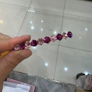 10.9韩国华子钻一字夹满钻弹簧夹发夹小号