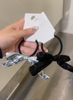 8.12韩国东大门baket发饰pu蝴蝶结发绳基础百搭