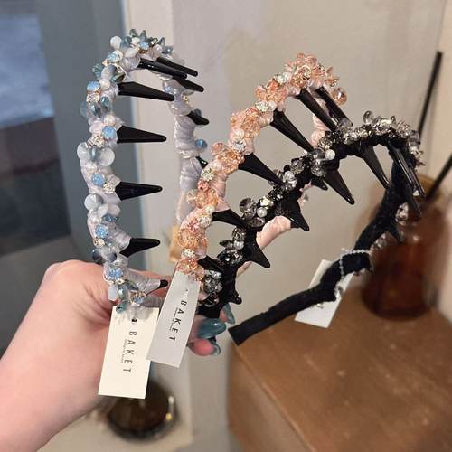 4.15韩国baket发饰高级感手工水晶水钻串珠发箍东大门头箍卡齿