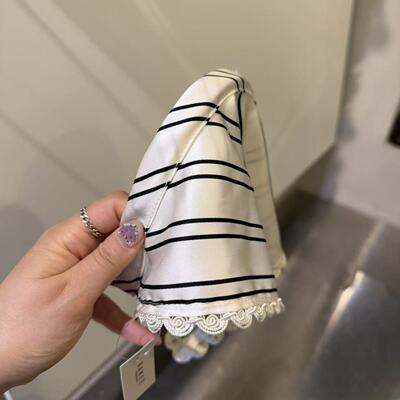 3.10韩国东大门baket发饰缎面格纹花边三角巾式发箍