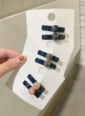 9.20韩国东大门baket发饰晕染小珠子简约鸭嘴夹对夹