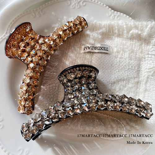 17mart韩国发饰简约钻闪bling钻抓夹鲨鱼夹气质优雅发夹