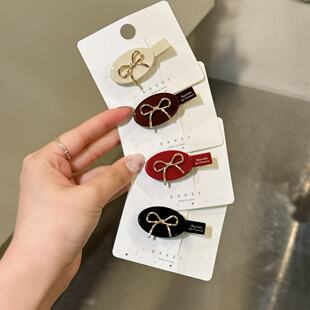 5.31韩国东大门baket发饰复古简约蝴蝶结鸭嘴夹侧边夹