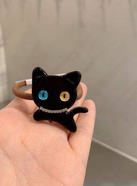 11.23韩国baket发饰甜美精致水钻小猫咪发圈甜酷可爱马尾扎头绳