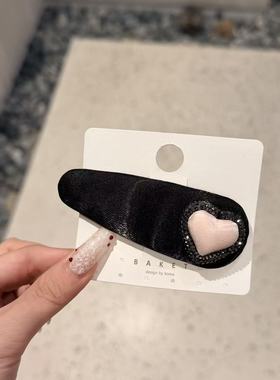 12.30韩国东大门baket爱心满钻亮丝发夹边夹