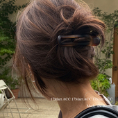 韩国发饰慵懒风简约盘发夹法式 气质磨砂后脑勺夹子懒人夹马尾夹