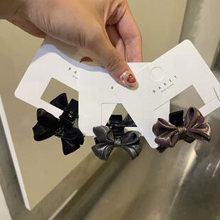 9.9韩国东大门baket发饰纯色亮丝蝴蝶结小抓夹刘海抓夹