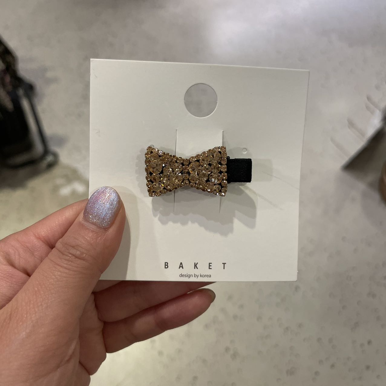 7.20韩国直播baket发饰满钻水钻蝴蝶结鸭嘴夹