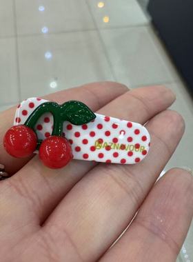 8.14韩国az发饰波点樱桃小鸭嘴夹边夹发夹