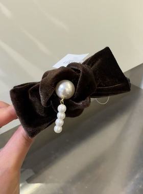 10.18韩国东大门baket发饰流苏珍珠玫瑰花朵丝绒香蕉夹