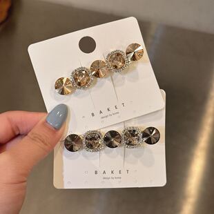 5.21韩国baket发饰奢华水钻发夹一字夹气质百搭边夹发卡鸭嘴夹