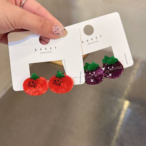 10.8韩国baket发饰可爱蔬菜小抓夹公主头刘海发夹迷你边夹发卡