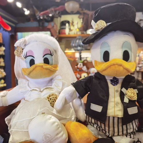 上海迪士尼唐老鸭黛丝结婚压床娃娃婚庆西式婚纱公仔娃娃