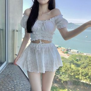 成人泳衣女分体式 两件套保守显瘦遮肉仙女范纯欲风温泉游泳馆专用