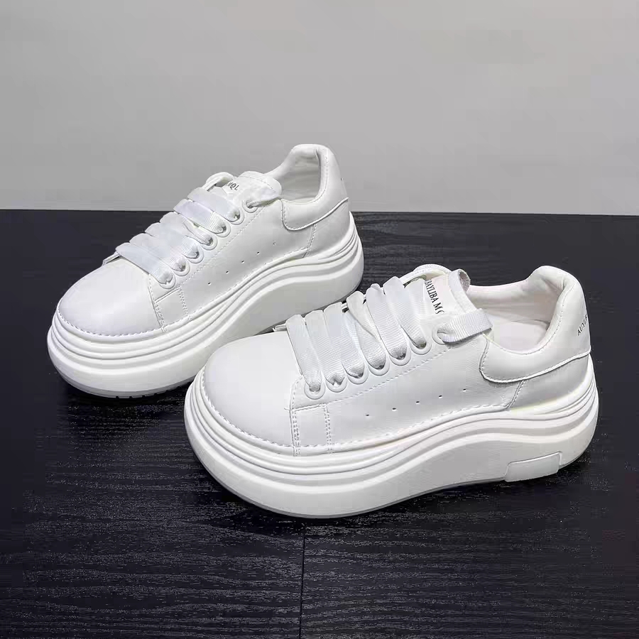 6cm增高厚底小白鞋女轻便软底新款秋季百搭真皮高级感休闲鞋5866