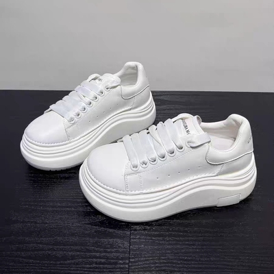 6cm增高厚底小白鞋女轻便软底新款秋季百搭真皮高级感休闲鞋5866