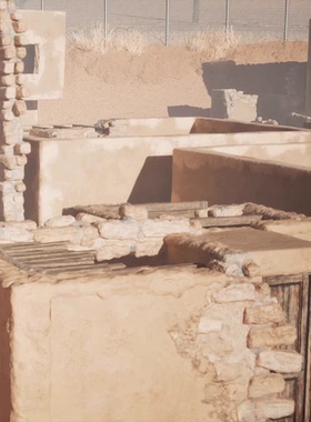 UE5.3中东沙漠废弃土屋建筑群Ancient Desert Ruins Environment