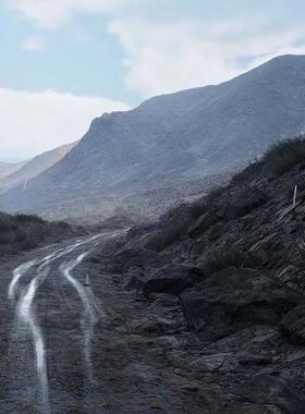 UE5.3写实PCG高山荒漠沙漠道路岩石巨石头灌木丛LiDAR DESERT