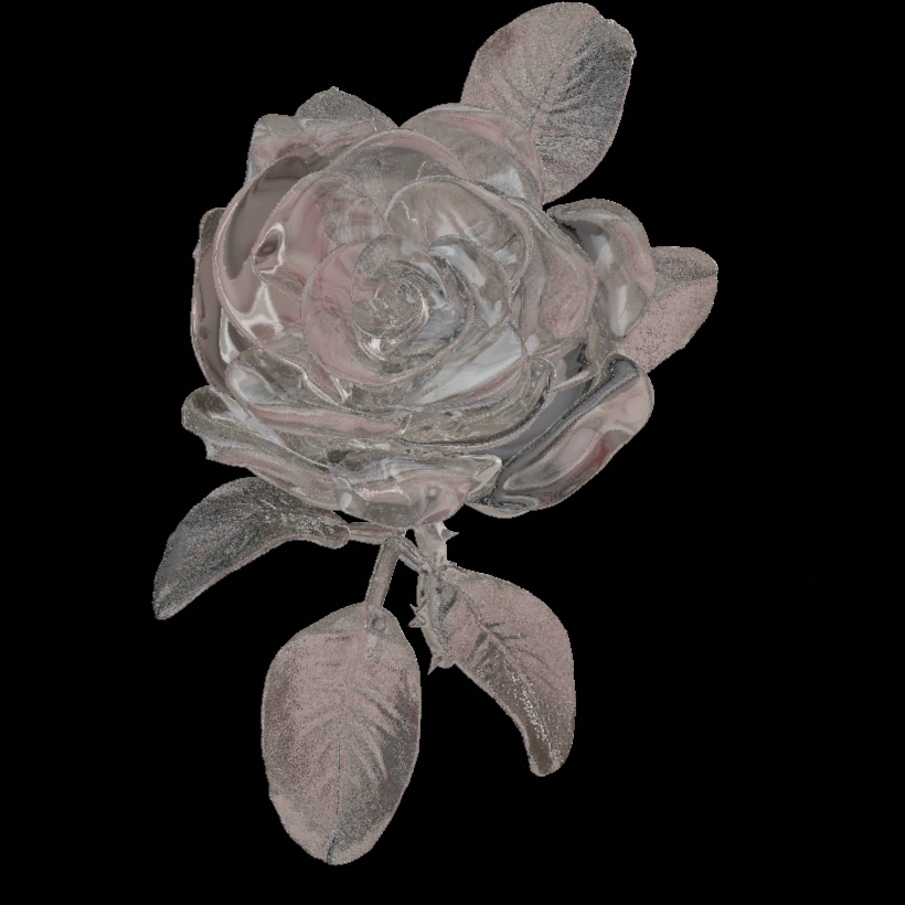 公主水晶玫瑰花建模nomad/blender三维模型bling浮雕3d模型stl