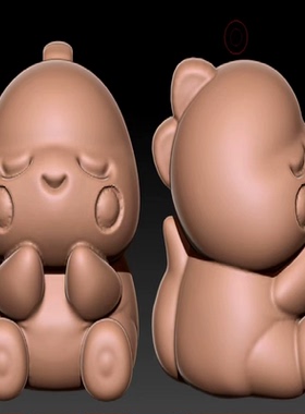 卡通小恐龙圆雕图雕刻机图纸stl文件三维立体图3d打印模型095