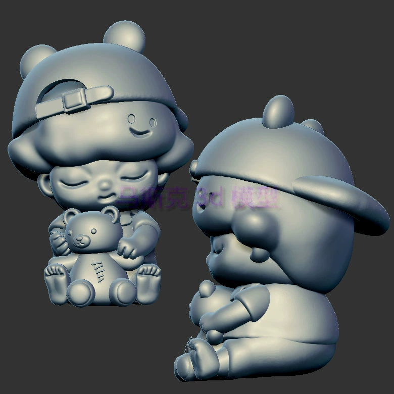 小熊迪莫dimoo三维立体图圆雕图stl文件雕刻机3d模型380